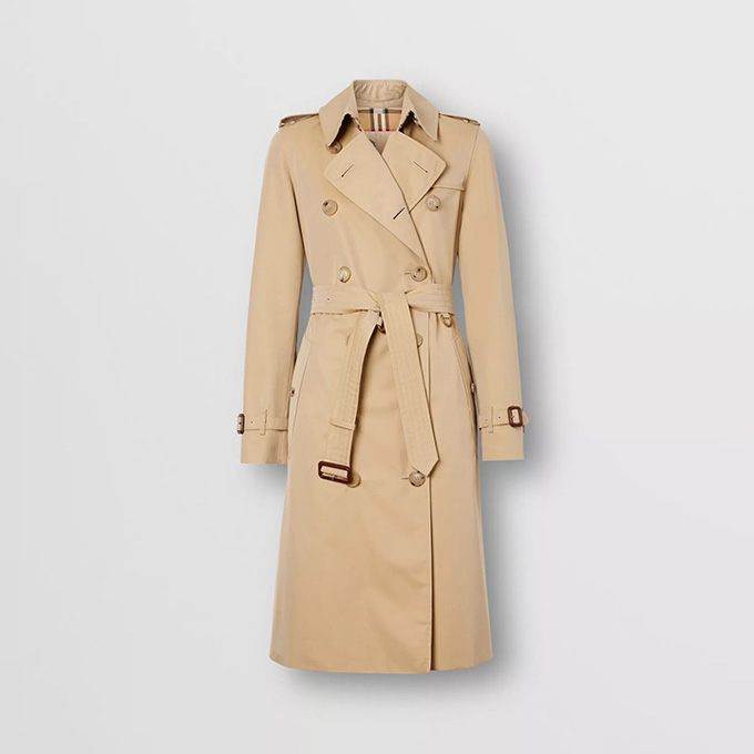 burberry kensington heritage long gabardine trench coat